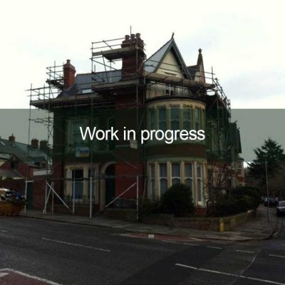 Roofing Work In Progress On Red Brick House
