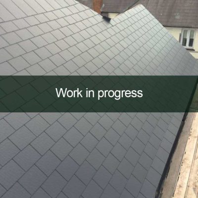 Slate Roofing In Progress Min